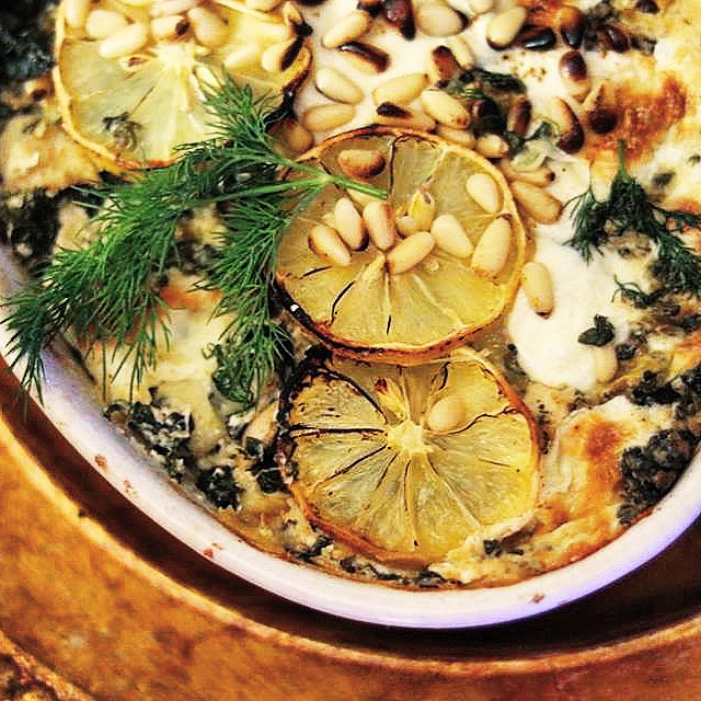 Roasted Lemon Spinach and Artichoke Dip