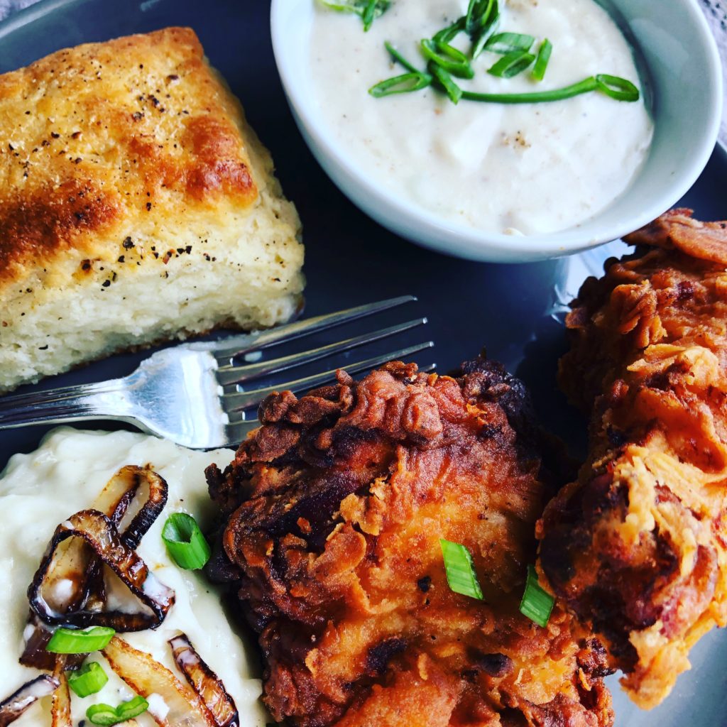 Mashed Potatoes just make everything better! They are creamy and buttery and I quickly fried a few shallot strings to top these with which makes them even more delicious!