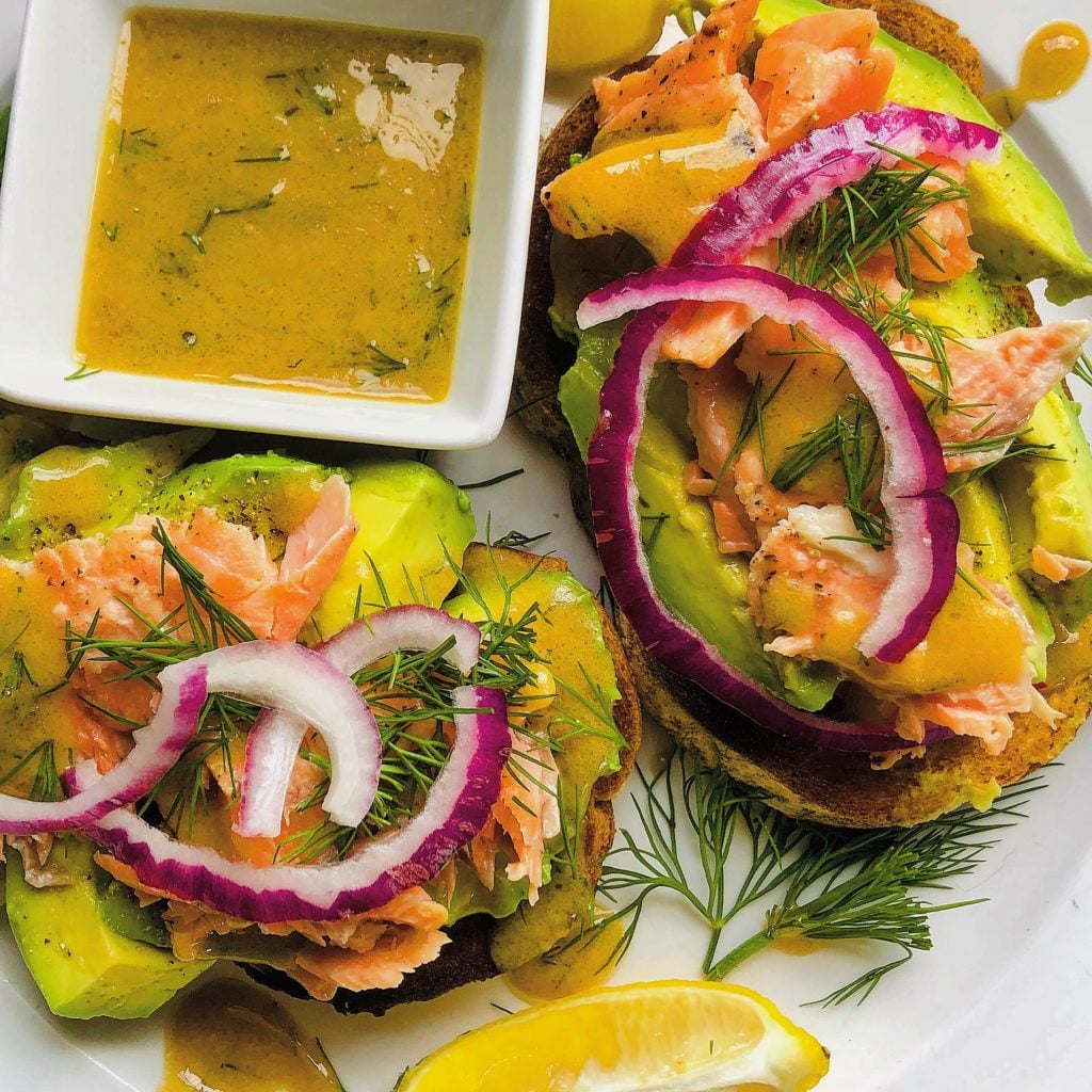 Avocado Toast with Poached Salmon