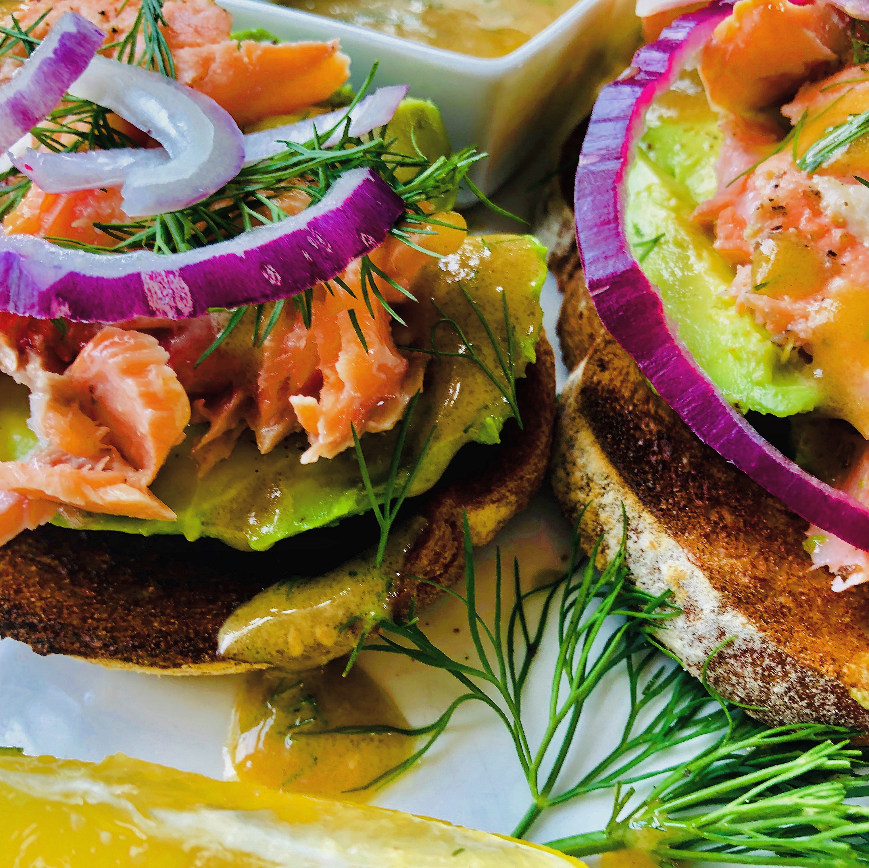 Avocado Toast with Poached Salmon