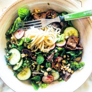 Steak and Rice Noodle Salad