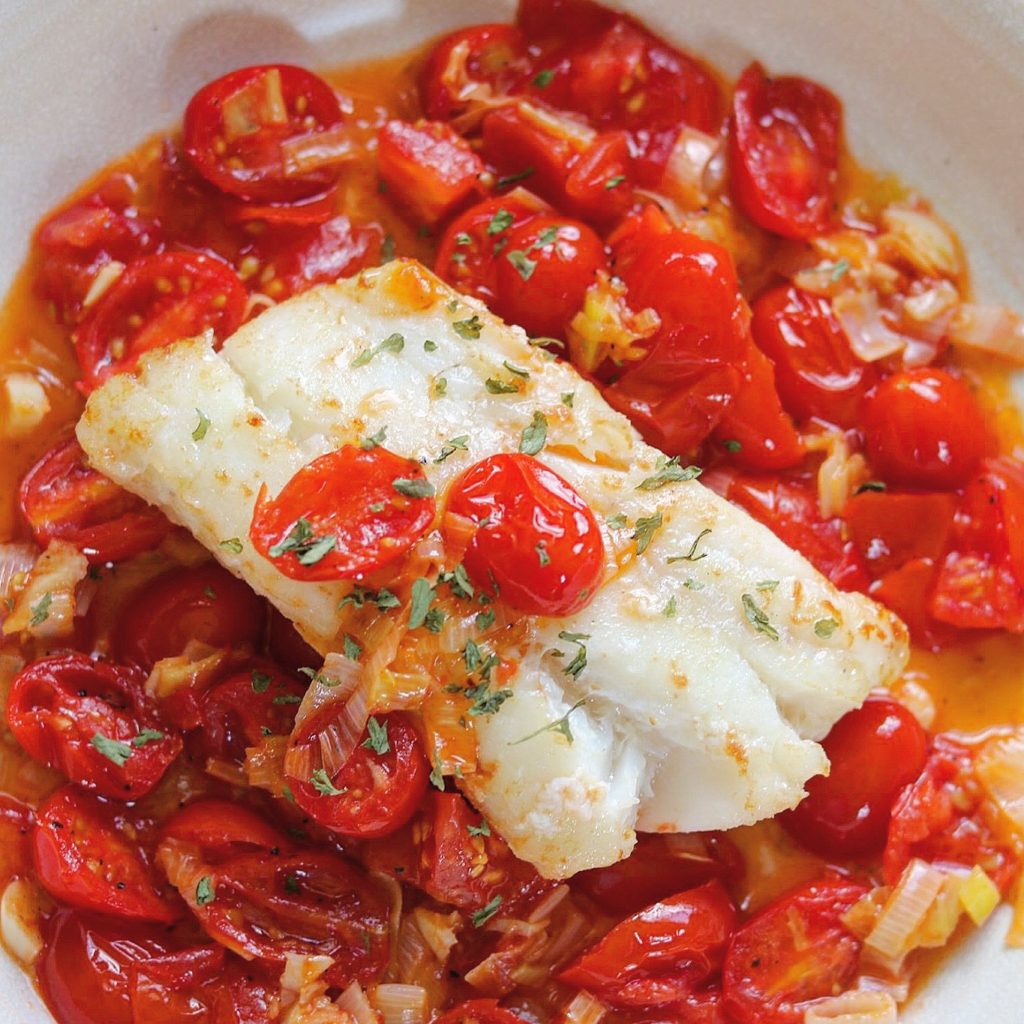 Skillet Cod with Brown-Butter Tomato Sauce
