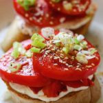 Tomato Toast with Scallions and Sesame Seeds
