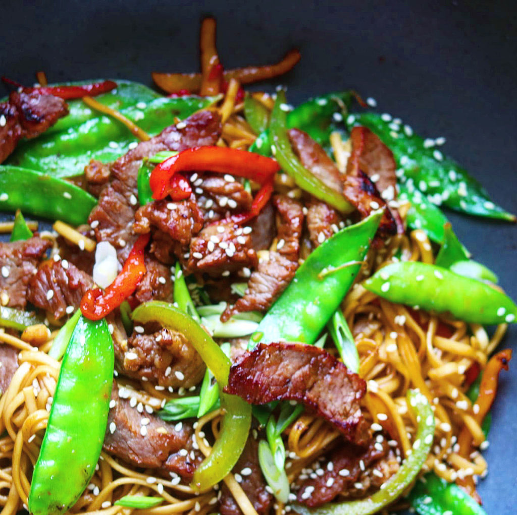 Sirloin Steak Udon Noodle Stir Fry