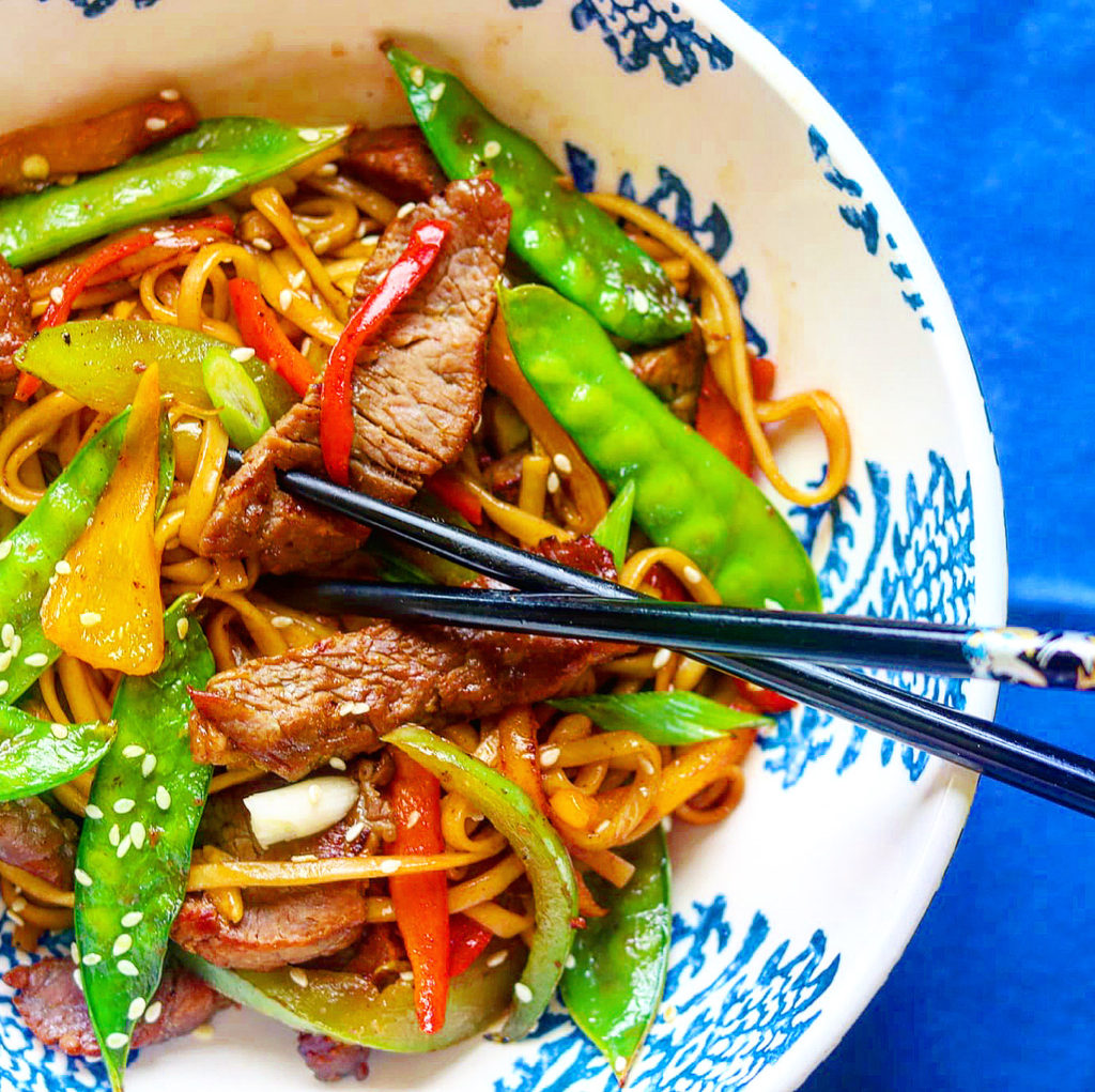 Sirloin Steak Udon Noodle Stir Fry