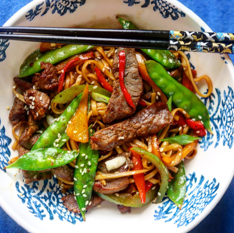 Sirloin Steak Udon Noodle Stir Fry