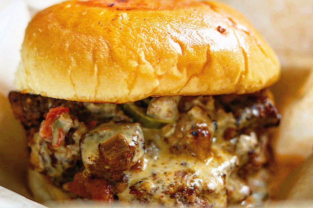 leftover chli and beef queso dip burgers