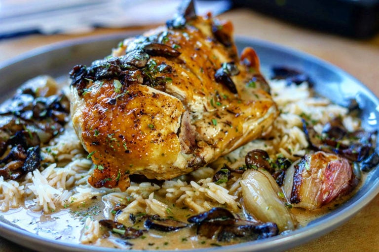 Roast Chicken with Sauce Chasseur