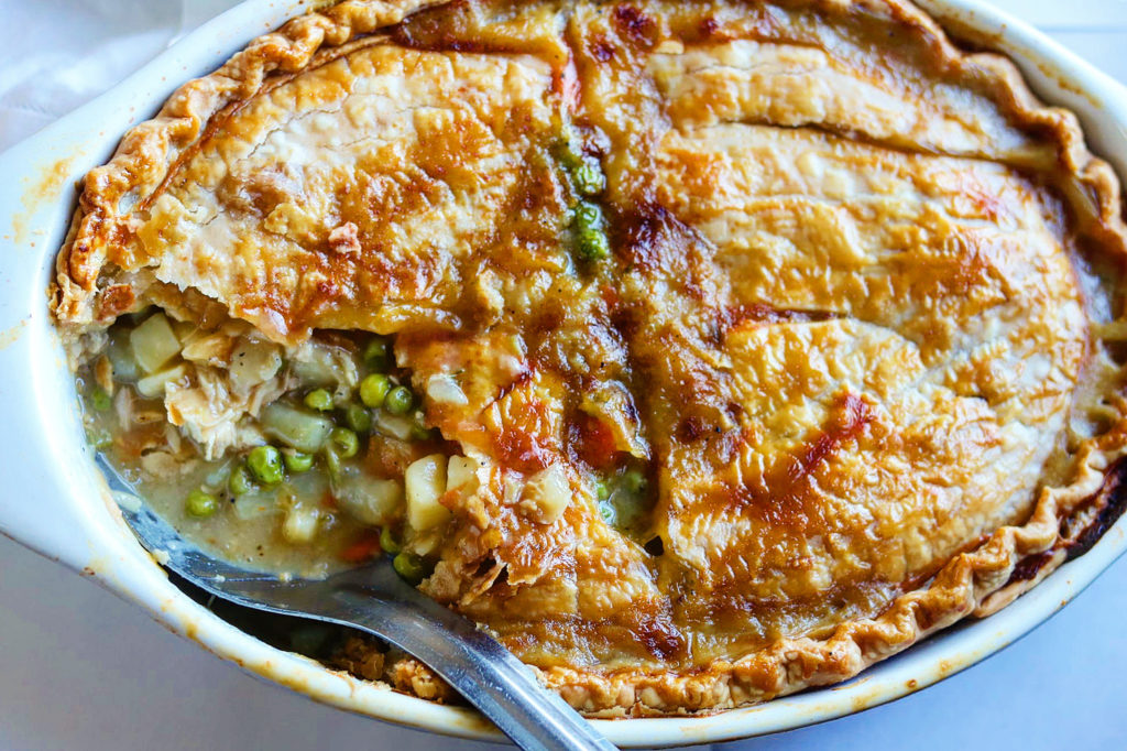 Leftover Thanksgiving Turkey Pot Pie
This Leftover Thanksgiving Turkey Pot Pie is really good! And, who doesn't love a Pot Pie? Pot pies bring back memories of childhood eating those little pot pies from Swanson that you had to patiently wait for them to finish cooking because we didn't have microwaves. When you have left over turkey from the holidays or just a rotisserie chicken, this is perfect any time of the year.