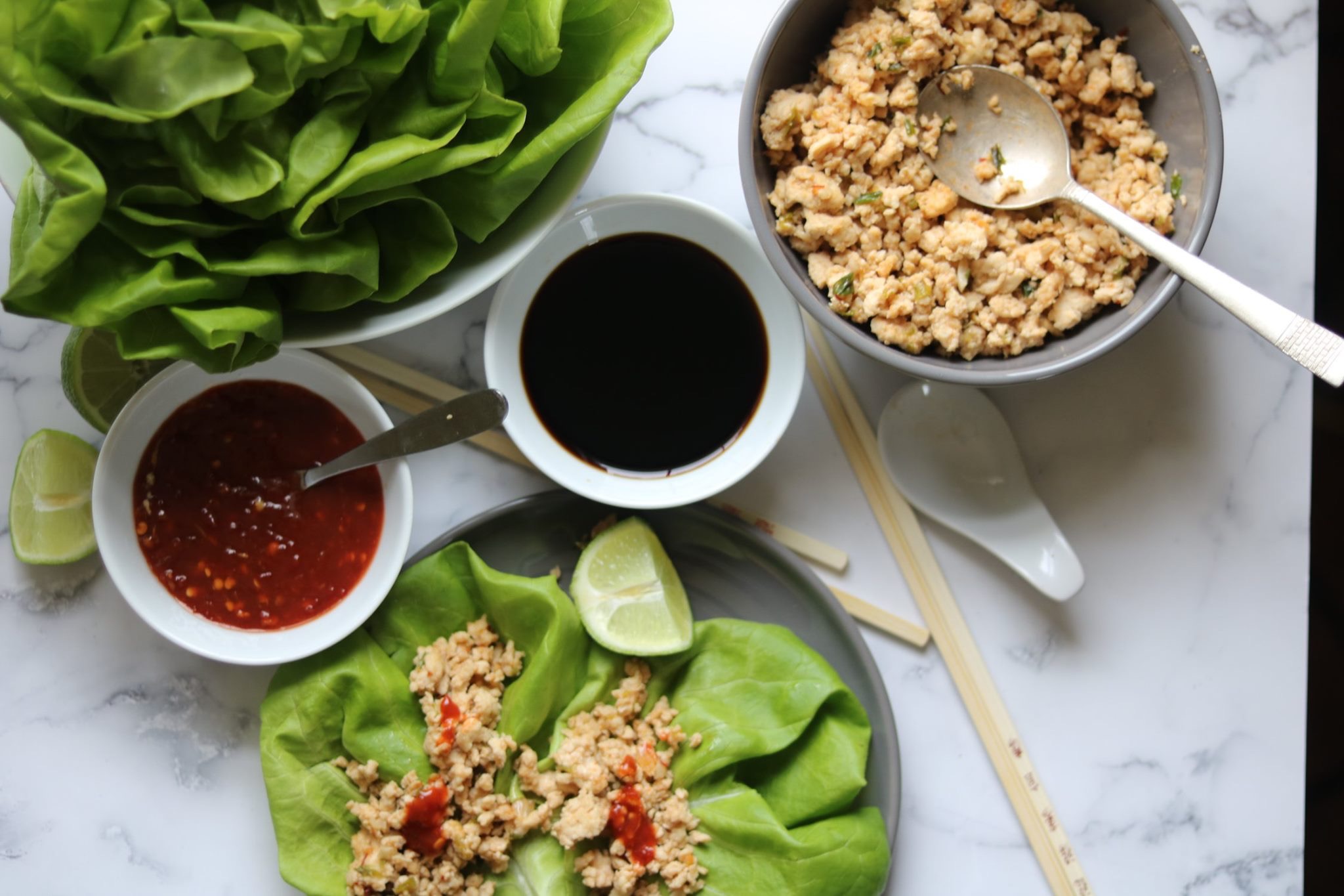 Spicy Chicken Lettuce Wraps