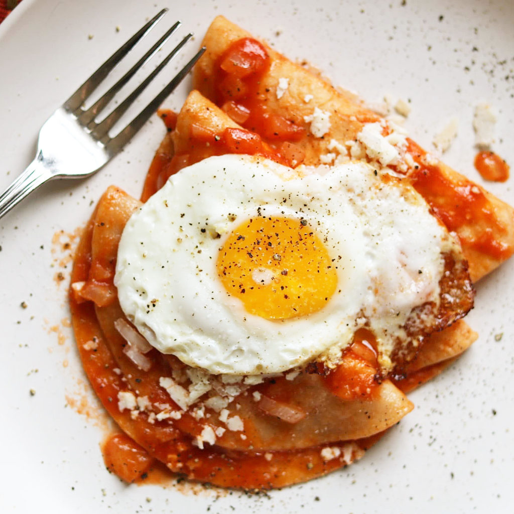 Entomatadas with Fried Egg