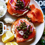 Whole Wheat Bagel with Smoked Salmon and Whipped Cream Cheese