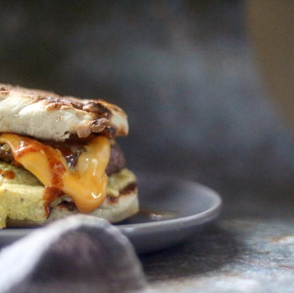 Egg and Cheese English Muffins with Sausage