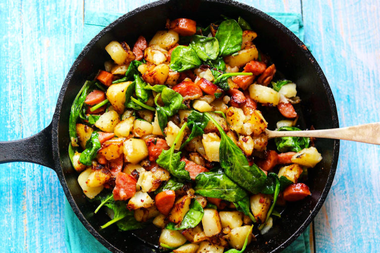 smoked sausage and potato hash