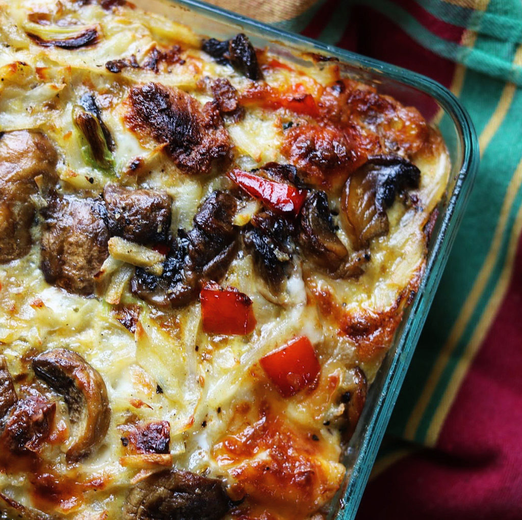 Sausage and Mushroom Breakfast Casserole