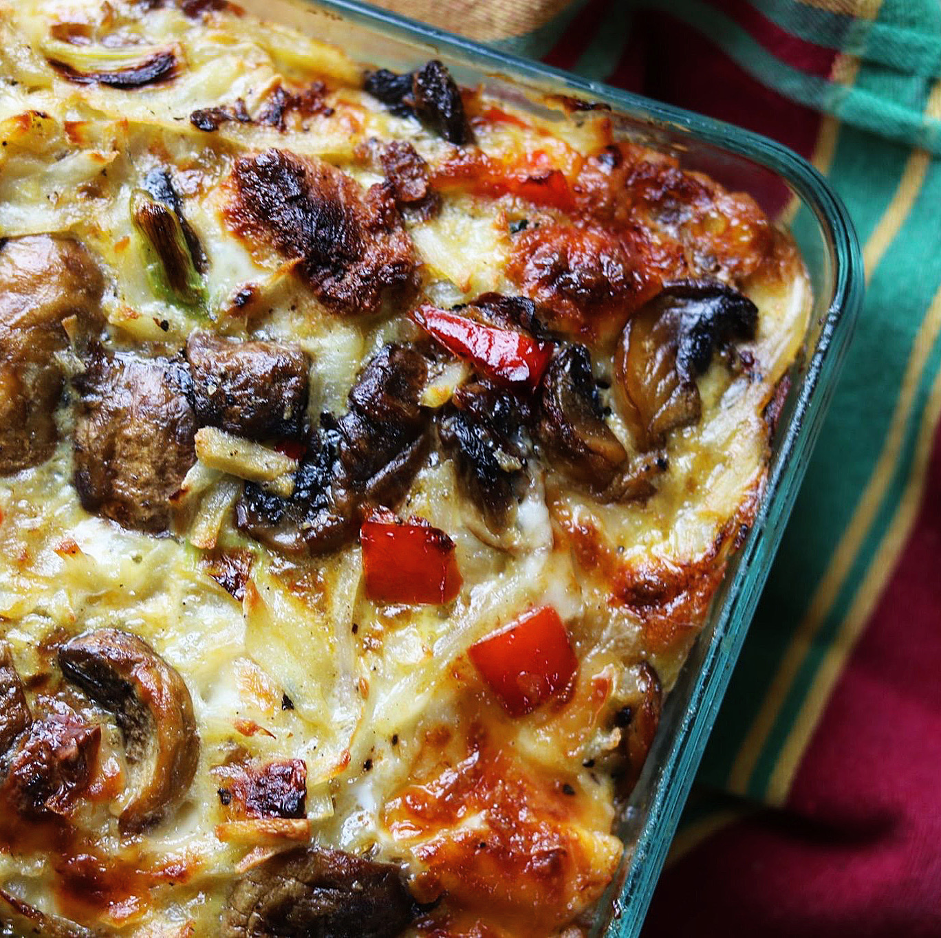 Sausage and Mushroom Breakfast Casserole