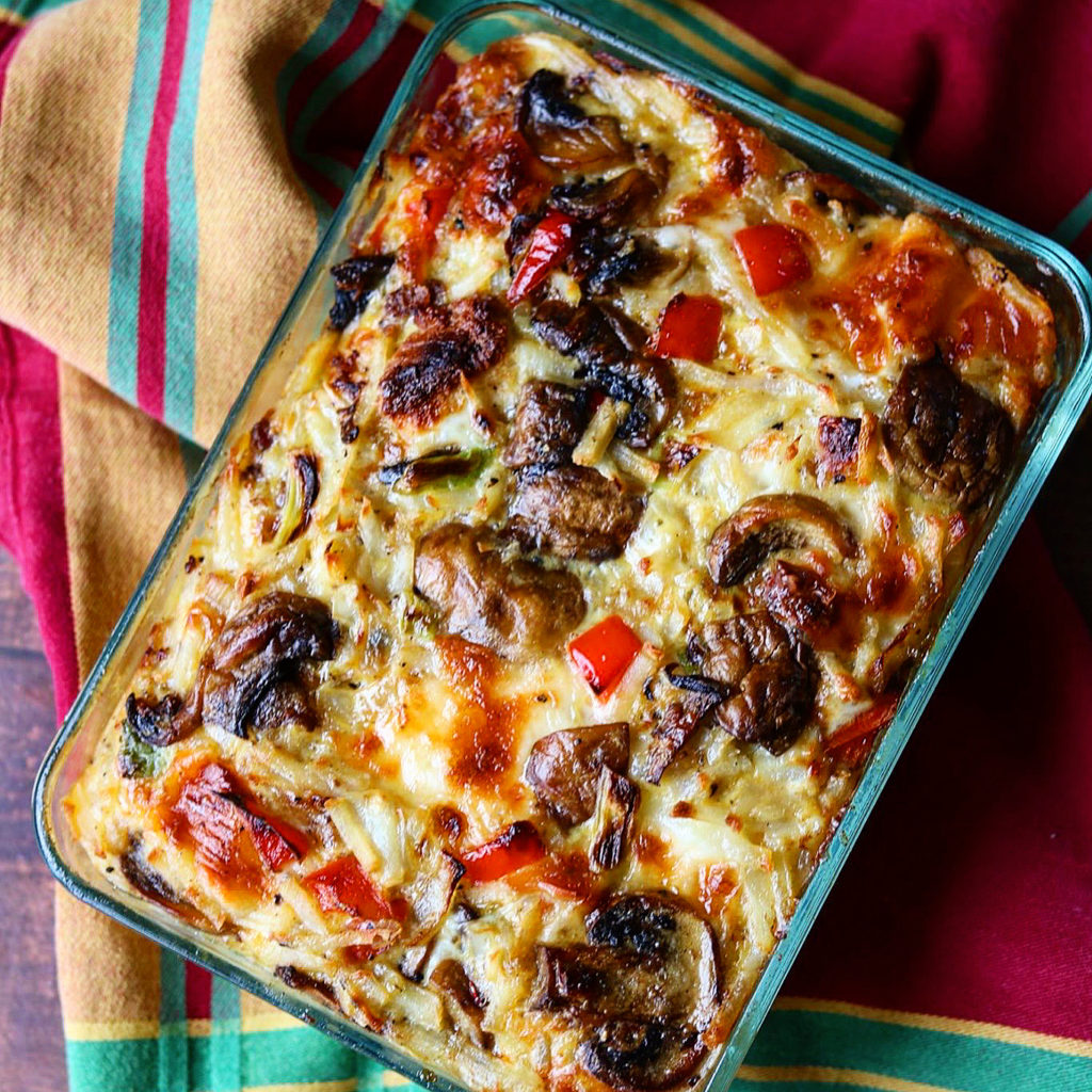 Sausage and Mushroom Breakfast Casserole