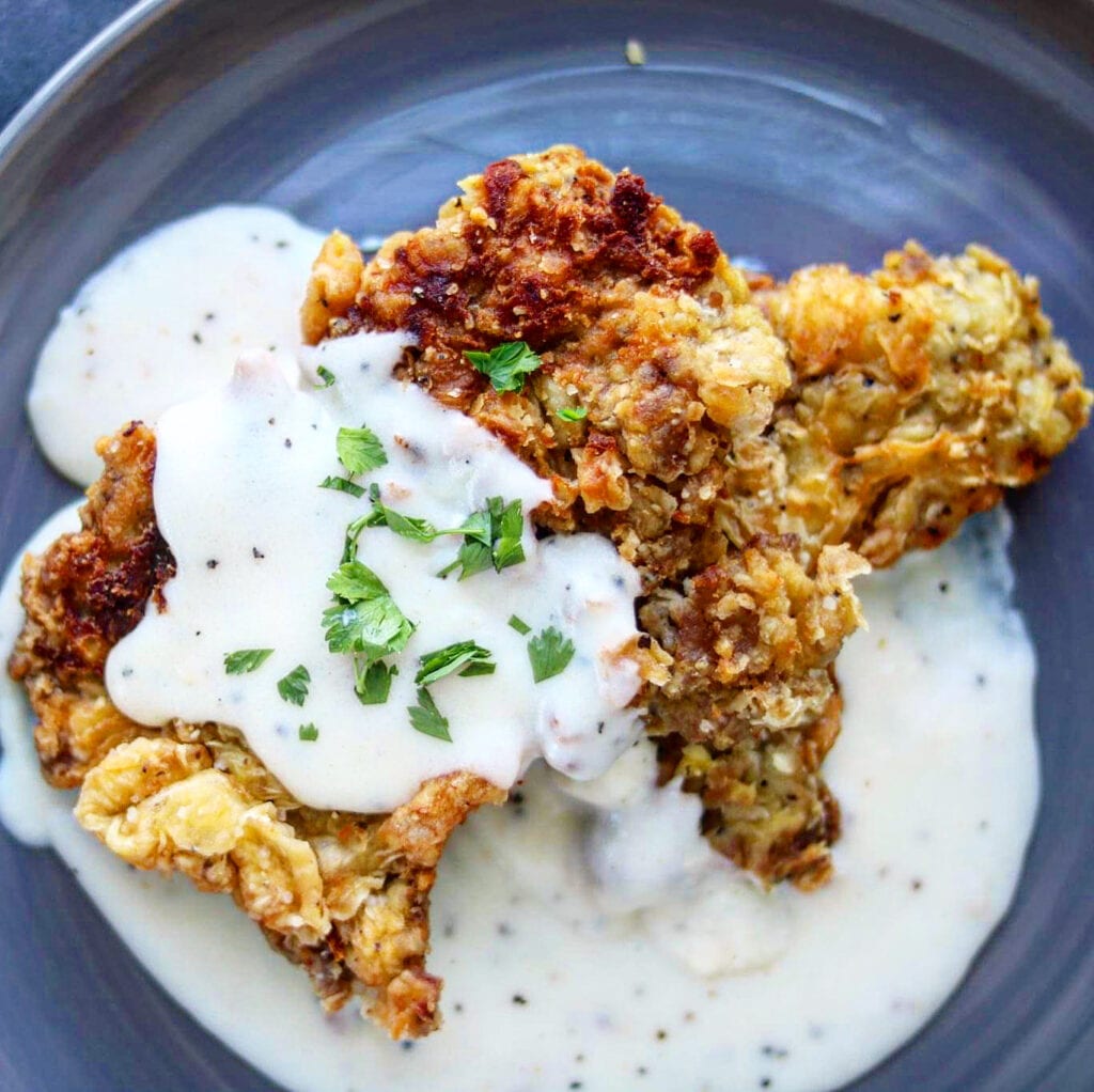 Chicken Fried Pork Steak with Cream Gravy