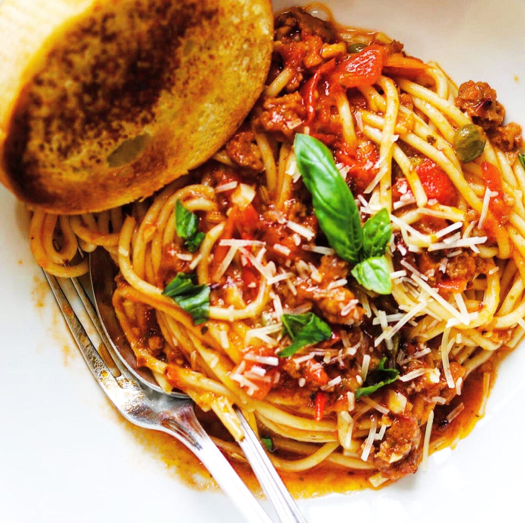 Italian sausage puttanesca
