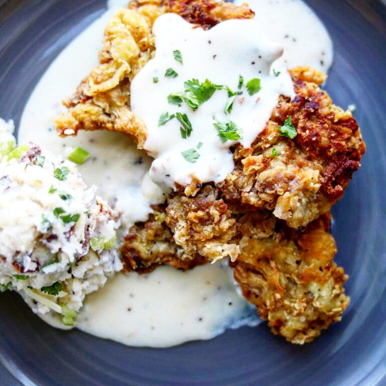 Chicken Fried Pork Steak with Cream Gravy