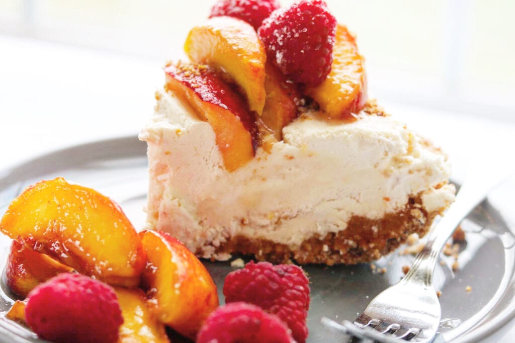 Peaches and Cream Pretzel Pie