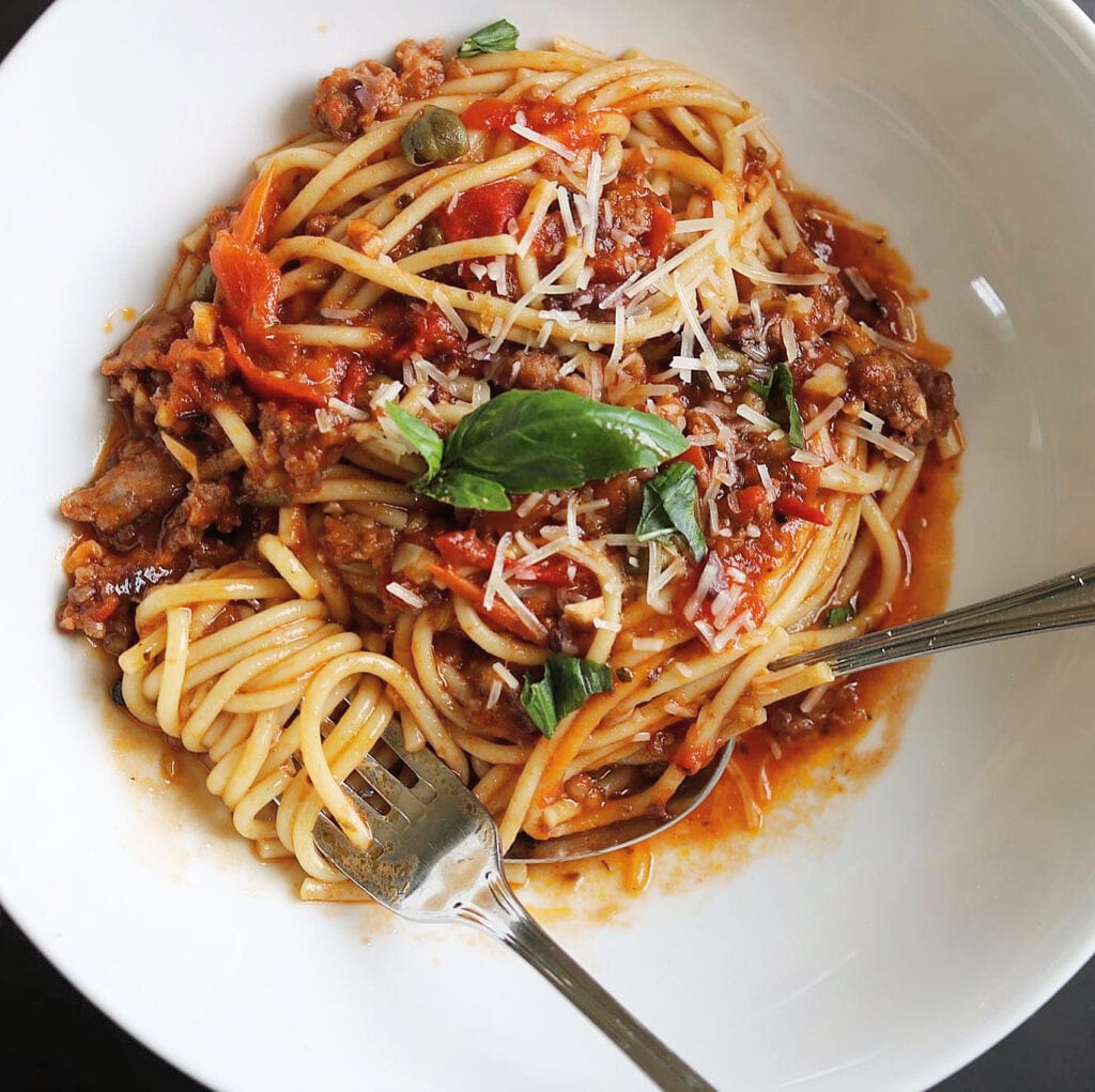 Italian sausage puttanesca