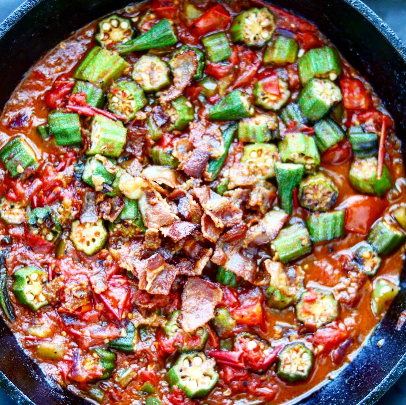 okra & fresh summer tomatoes