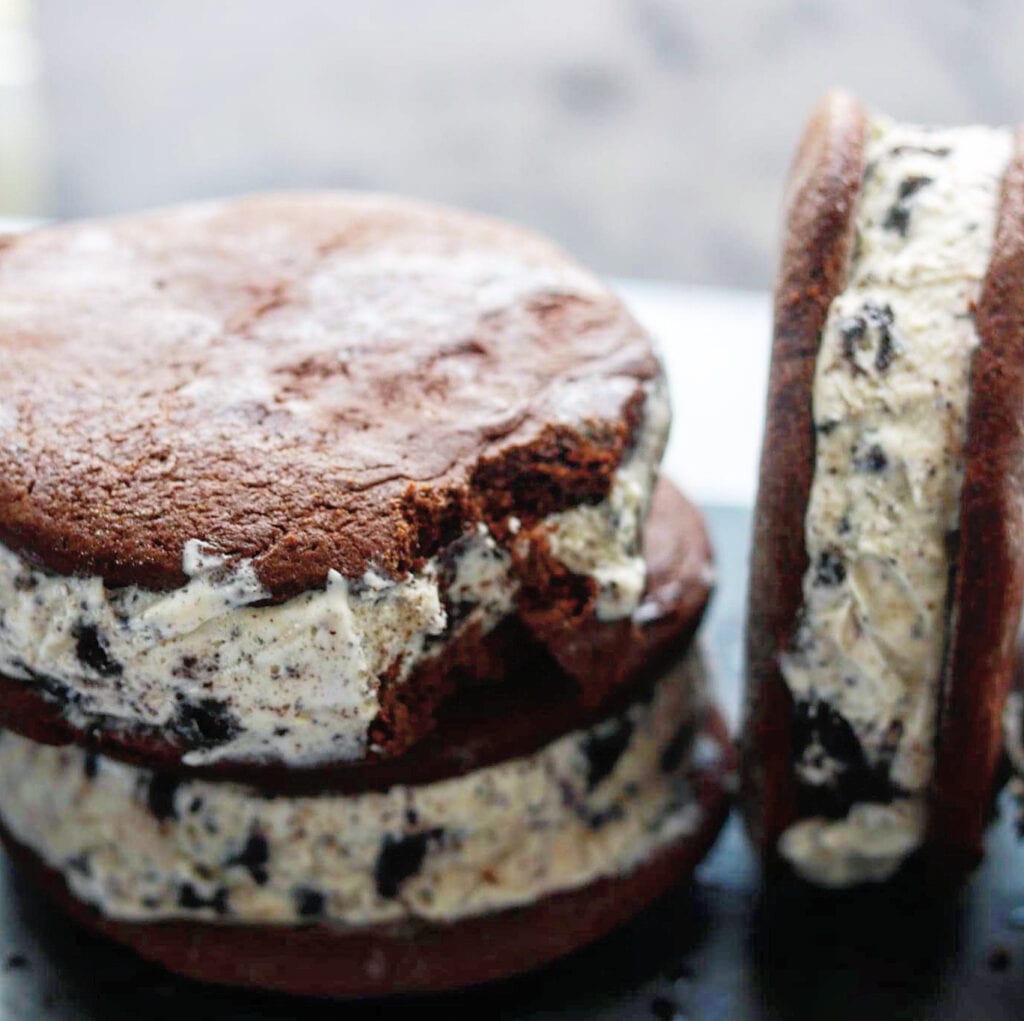the best malted milk cookies n'cream ice cream sandwiches.
