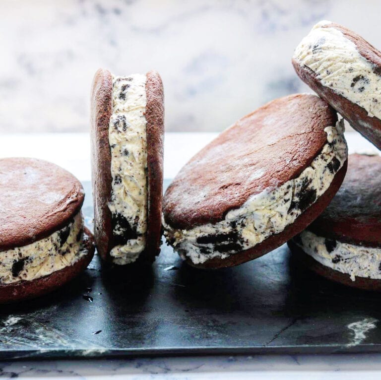 malted milk cookies n'cream ice cream sandwiches.