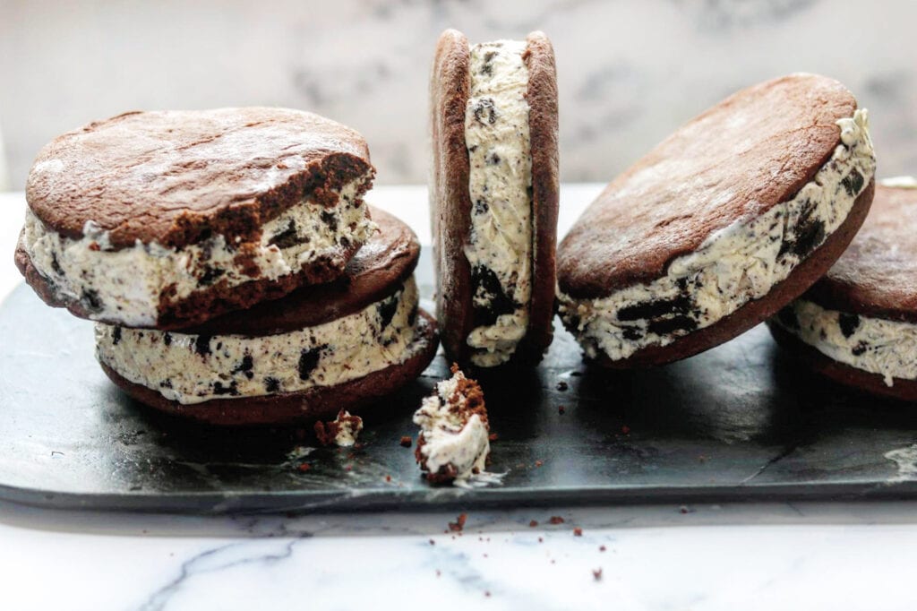 malted milk cookies n'cream ice cream sandwiches