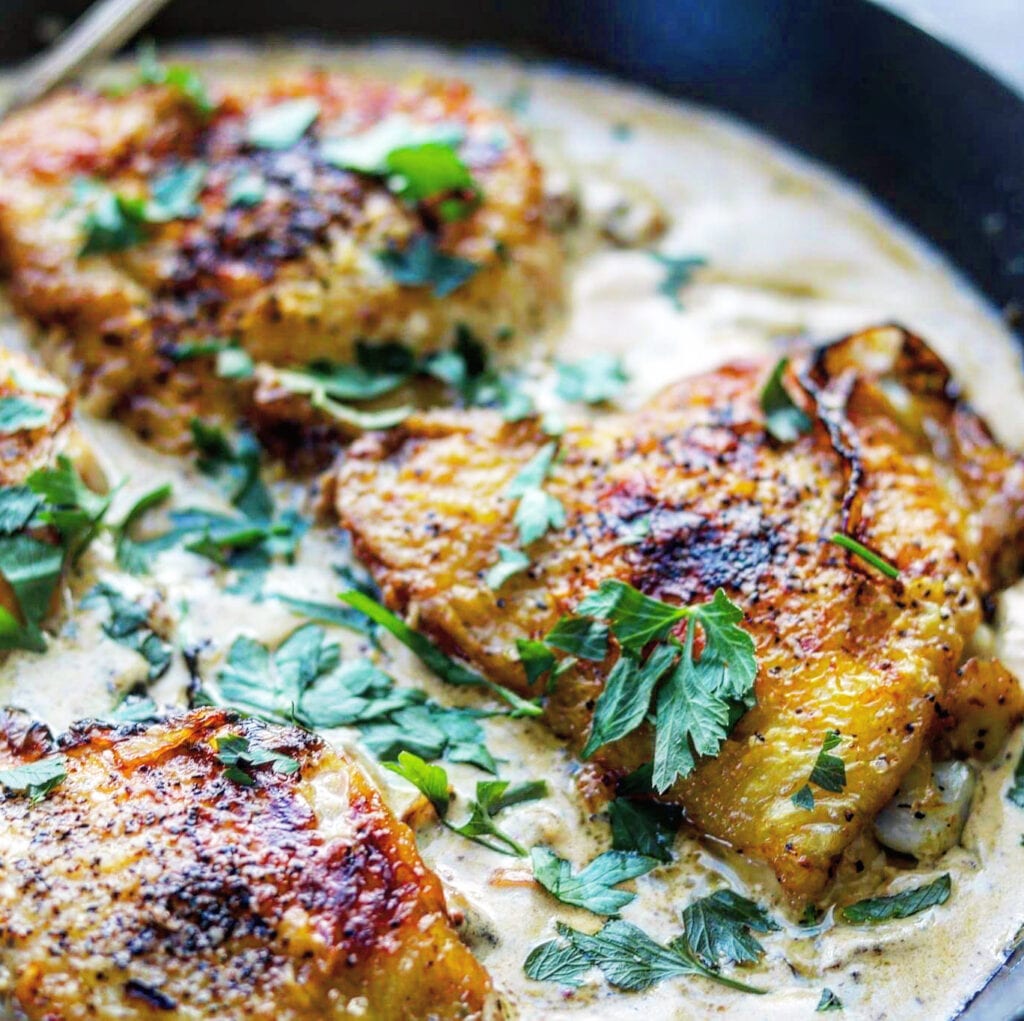 Chicken Thighs in a Creamy Mustard Sauce