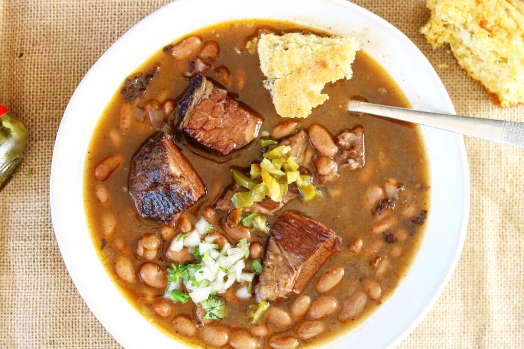 Texas Smoked Brisket Beans