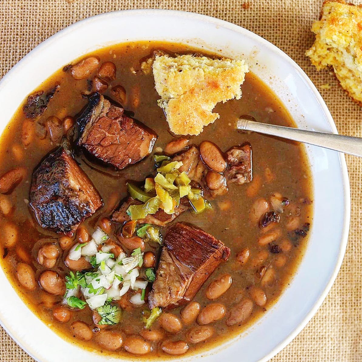 Texas Smoked Brisket Beans