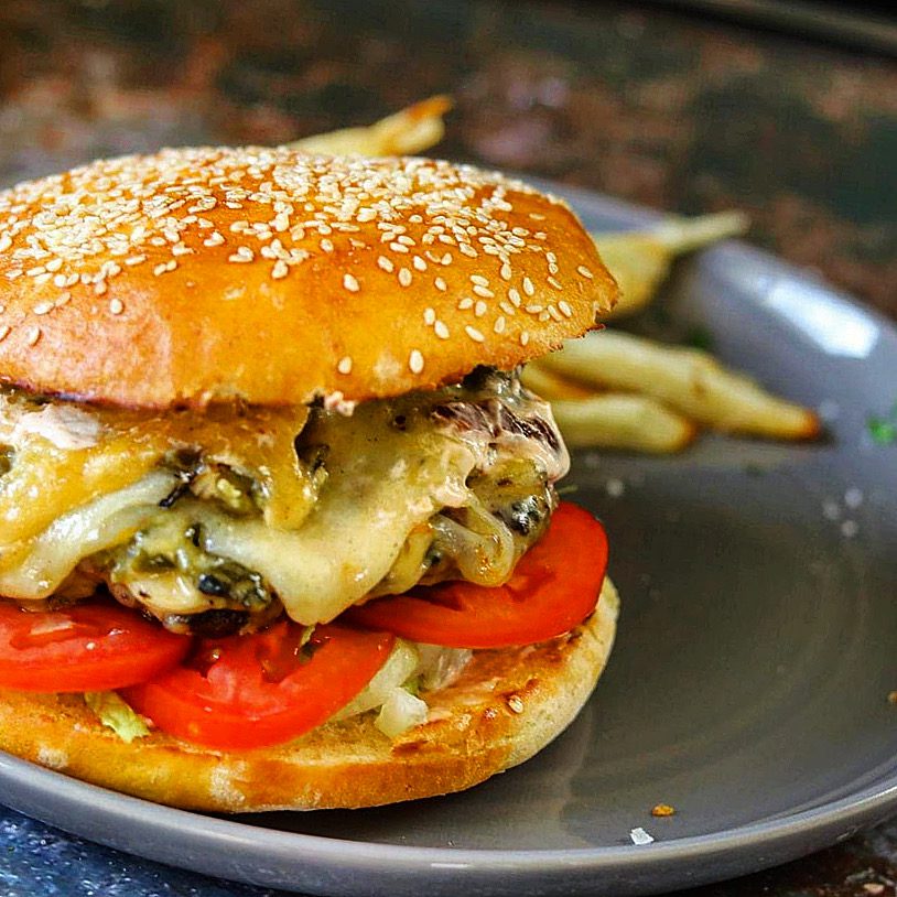 Green Chile Cheeseburger