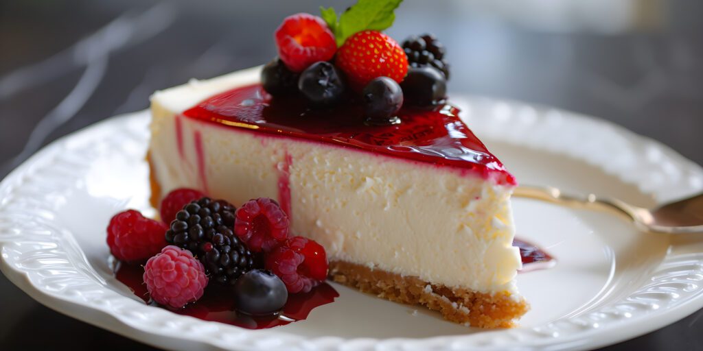 New York Style Cheesecake with a Berry Sauce