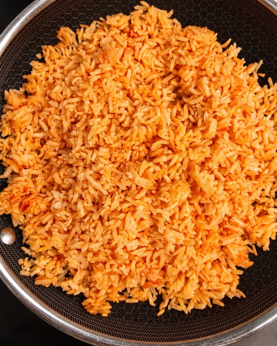 Mexican rice served as a side for caldo de res